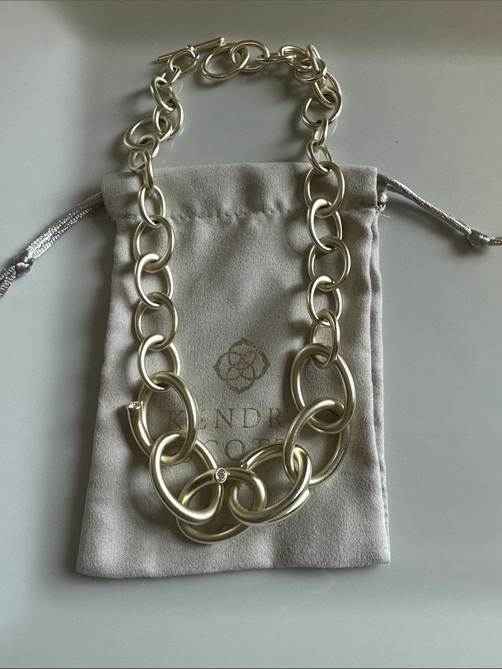 Kendra Scott Gold Chunky Link Necklace with Crystal Accent